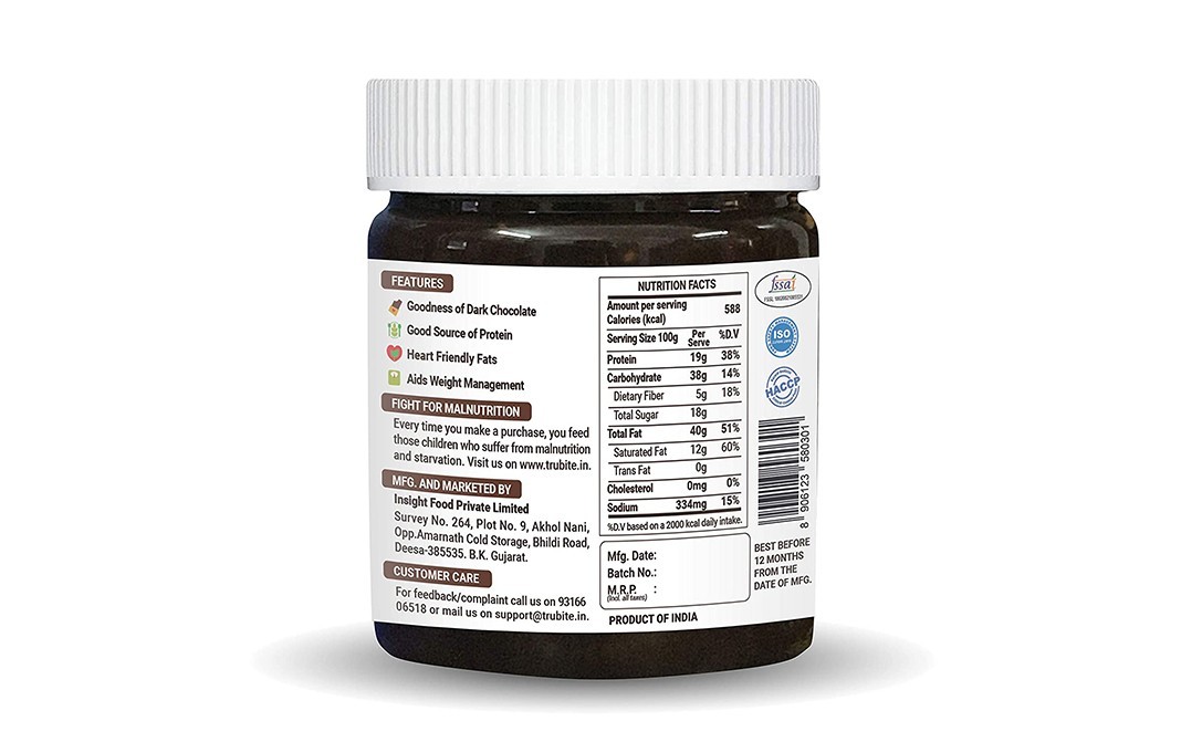 Trubite Chocolate Peanut Butter Creamy Choco Delight   Plastic Jar  350 grams